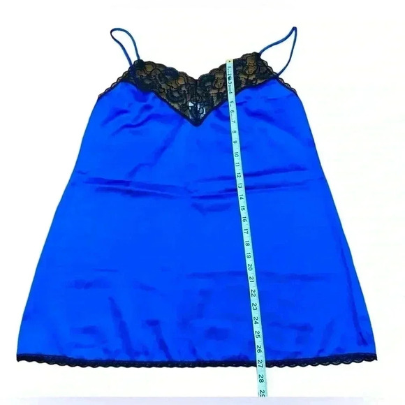 NWOT, AVON Fashions, Lace-Trimmed Silky Negligee, Large, Blue - Picture 13 of 14